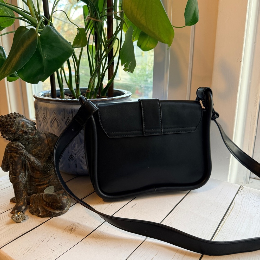 Miztique | Black Crossbody Bag with Gold Buckle - Picture 2 of 12